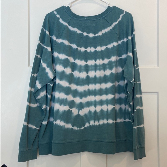 1X Sonoma Teal and White Tie-Dye Crewneck Sweatshirt - Picture 3 of 3